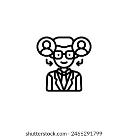 human resources outline icon and illustration