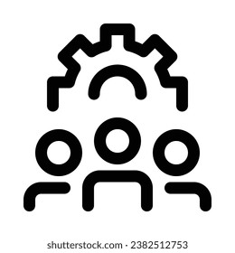 Recursos humanos en el icono de esquema. Trabajo en equipo, empresa, desarrollo, asociación