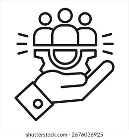Ilustración vectorial de iconos de esquema de recursos humanos