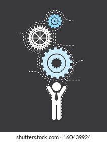 human resources over black background vector illustration