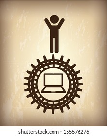 human resources over  bronze background vector illustration