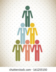 human resources over dotted background vector illustration