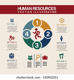 human resources over pink background vector illustration