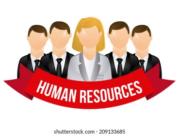 human resources over white background vector illustration