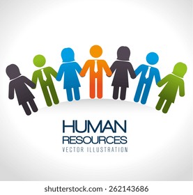 Human resources over white background, vector illustration.