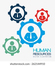 Human resources over white background, vector illustration.