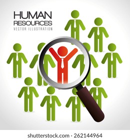 Human resources over white background, vector illustration.