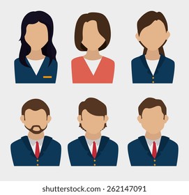 Human resources over white background, vector illustration.