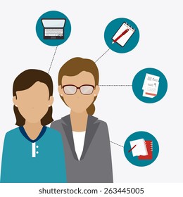 Human resources over white background design, vector illustration.