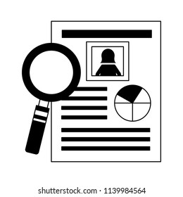 human resources paper informaton magnifying glass