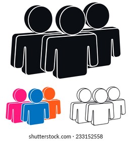 Human Resources or People Group Icon, Vector Illustration