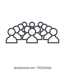 human resources people linear icon, sign, symbol, vector on isolated background