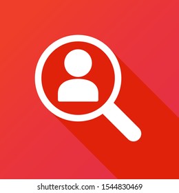 Human Resources - Personal Audit - Headhunter Symbol Design with Magnifying Icon. Magnifier and man icon. User search icon.