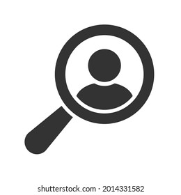 Human Resources - Personal Audit - Headhunter Symbol Design with Magnifying Icon