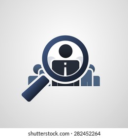Human Resources - Personal Audit - Headhunter Symbol Design with Magnifying Icon
