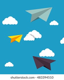 human resources plane paper design isolated