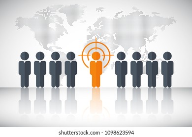 Human resources  poster, web banner. EPS10 vector
