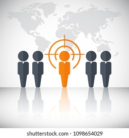 Human resources poster, web banner, human resources concept. EPS10 vector