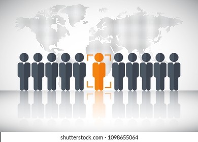 Human resources poster, web banner, human resources concept. EPS10 vector