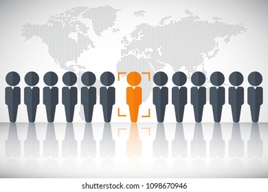 Human resources poster, web banner, human resources concept. EPS10 vector