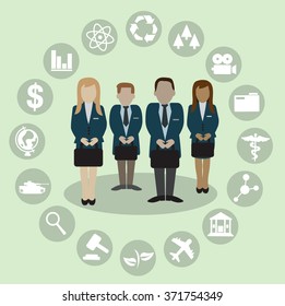Human Resources with professional occupation group of people illustration vector 