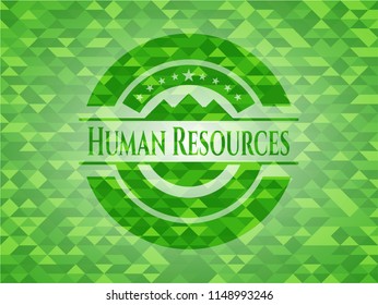 Human Resources realistic green mosaic emblem