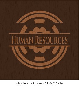 Human Resources realistic wood emblem