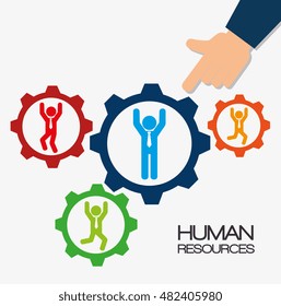 Human Resources Recruit Gear Design Isolated Stock Vector (Royalty Free ...