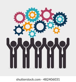 human resources recruit gear design isolated
