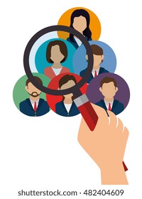 human resources recruit search design isolated