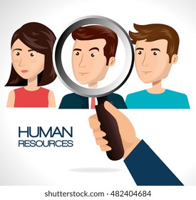 human resources recruit search design isolated