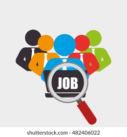 human resources recruit search design isolated