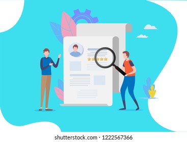 Human Resources, Recruitment concept .People vector illustration. Flat cartoon character graphic design. Landing page template,banner,flyer,poster,web page
