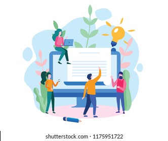 Human Resources, Recruitment Concept For Web Page, Social Media. Vector Illustration People Select A Resume For A Job, People Fill Out The Form, Hiring Employees, Recruitment Agency, Team Work, HR