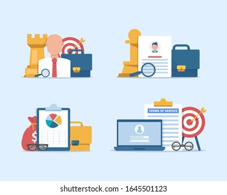 Human Resources, Recruitment Concept for web page,hiring employees, recruitment agency,flat design icon vector illustration