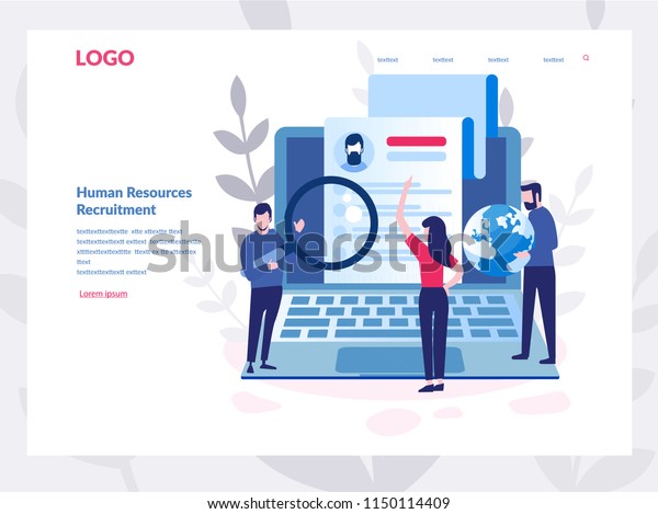 Human Resources Recruitment Concept Web Page Stock Vector Royalty