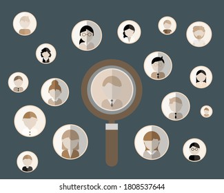 Human Resources recruitment sign vector