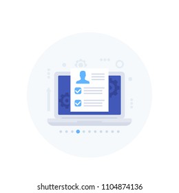 Human Resources, recruitment software, vector illustration