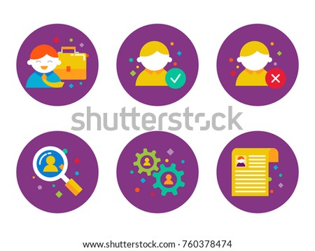 Human resources and recruitment vector icons