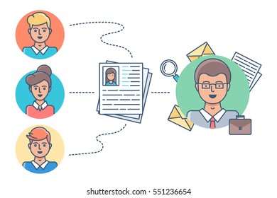 Human resources, recruitment vector illustration