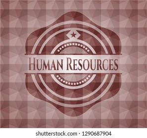 Human Resources red seamless geometric badge.