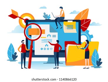 Human Resources Requirements. Management Concept. Miniature People. Business Illustration Vector Graphic On White Background.
