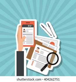 Human resources search design, vector illustration