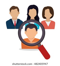 human resources search hired design isolated