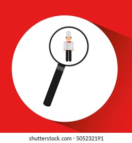human resources searching chef graphic vector illustration eps 10