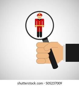 human resources searching firefighter graphic vector illustration eps 10