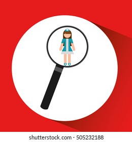 human resources searching nurse graphic vector illustration eps 10