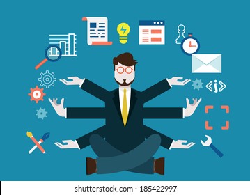 Human Resources And Self-development. Modern Business - Vector Illustration