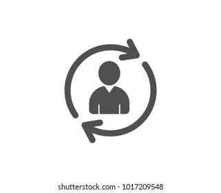 Human Resources simple icon. User Profile sign. Person silhouette symbol. Refresh or Update sign. Quality design elements. Classic style. Vector