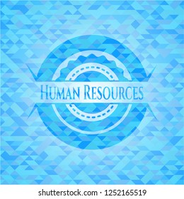 Human Resources sky blue mosaic emblem